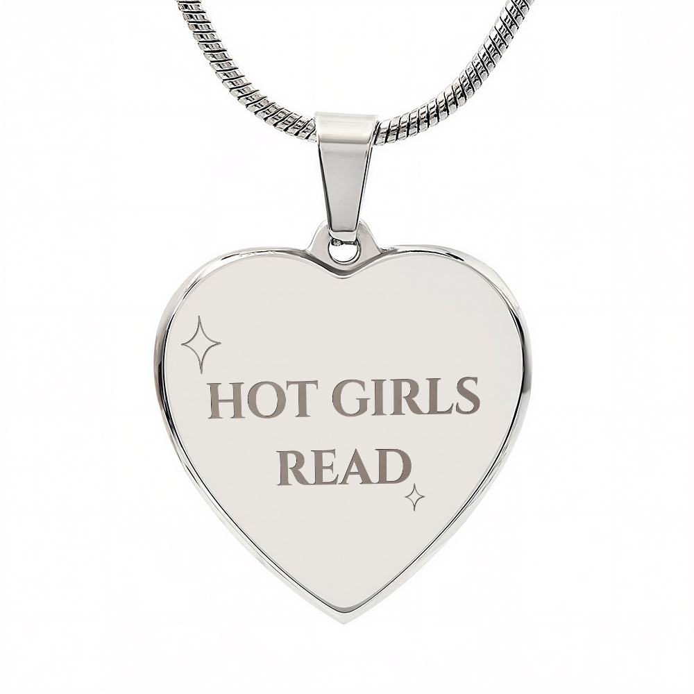 "Hot Girls Read" Luxury Heart Bangle Necklace
