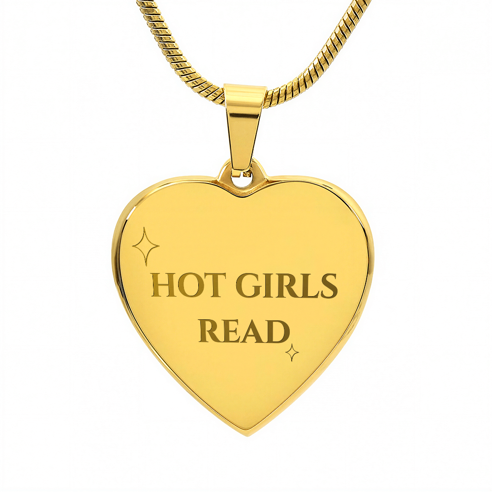 "Hot Girls Read" Luxury Heart Bangle Necklace